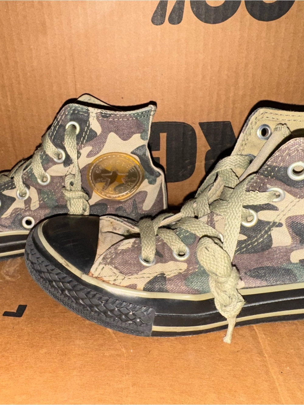 Converse Kids Camo High-Top Sneakers - Green/Tan/Black